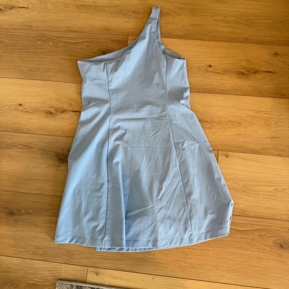 Outdoor Voices One-Shoulder Light Blue Athletic Dress Womens Medium Tennis Golf - Picture 6 of 7